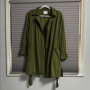 Zara kids Olive Green Women's Lightweight Trench Coat